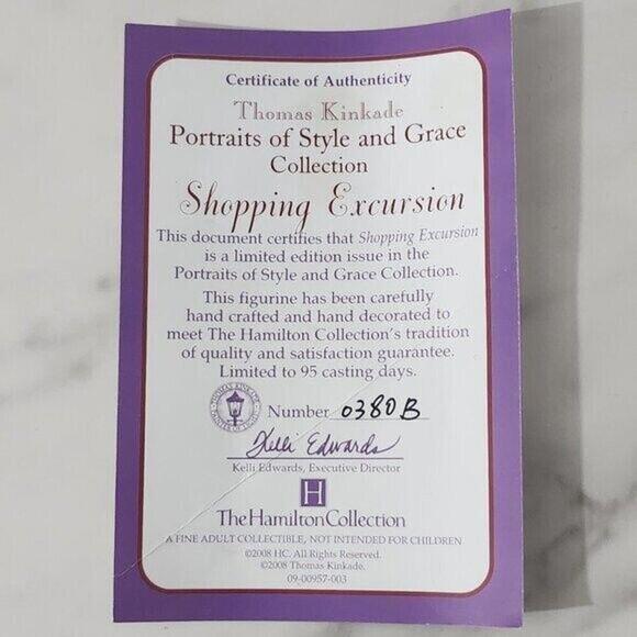 2/$50 Thomas Kinkade Shopping Excursion Figurine 0380B | Hamilton Collection - Picture 8 of 9